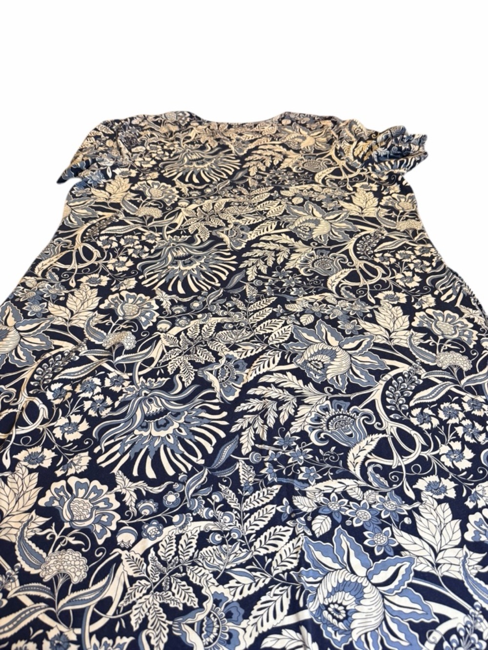 Denim&Co Navy Blue and White Floral Maxi Dress